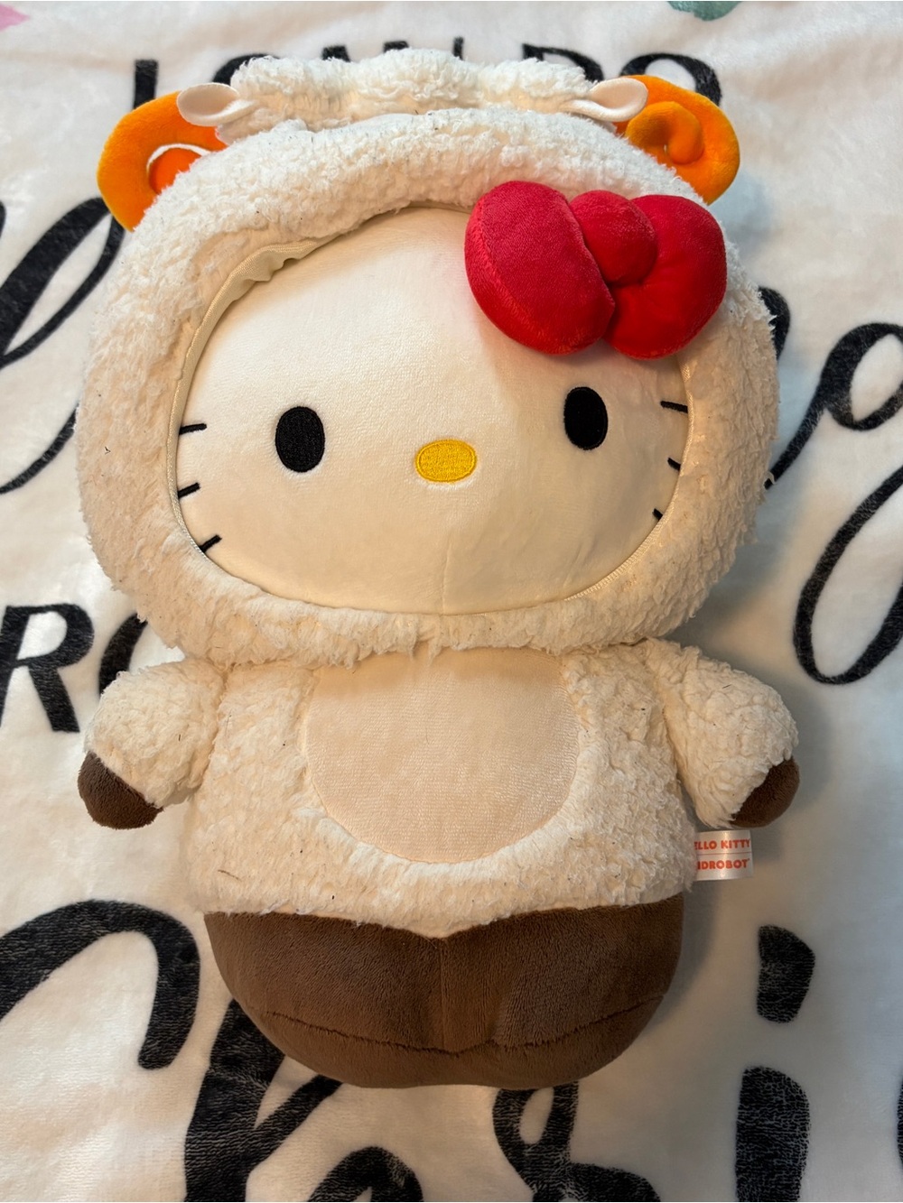 Hello Kitty Plush in Cream, Brown & Red Outfit